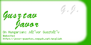gusztav javor business card
